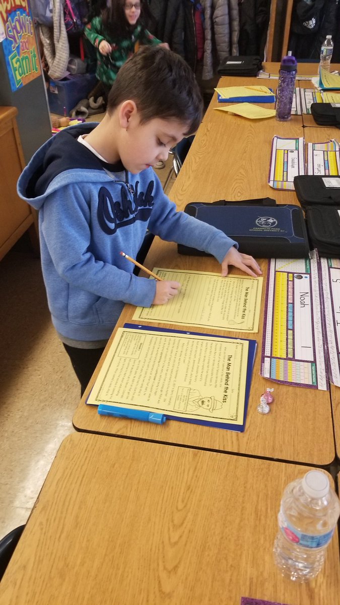 MissVitale's tweet photo. Preparing for Valentine's Day with some reading about Milton Hershey, his perseverance, and his tasty creations!!🍫 @Hershey #3rdgrade #d84ontrack @D84Pietrini https://t.co/0opwTJyKHz