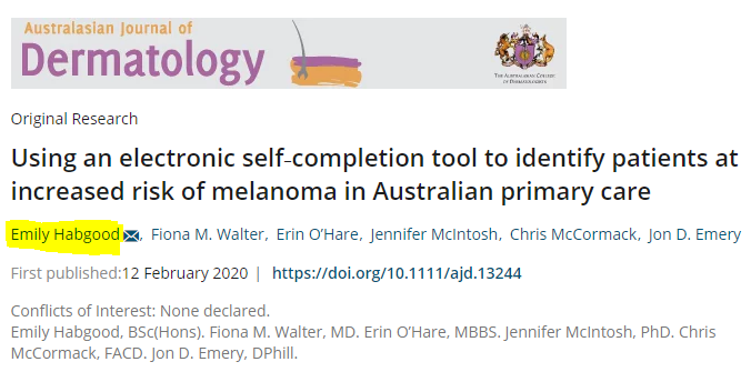 ShakiraOnwuka's tweet photo. Big Congratulations to @emhabgood on her FIRST first author publication!!! Great work!

 Check it out here: https://t.co/6mx00evPio
#WomenInSTEM #phdchat @DermatologyACD https://t.co/Qz39qjTDNc