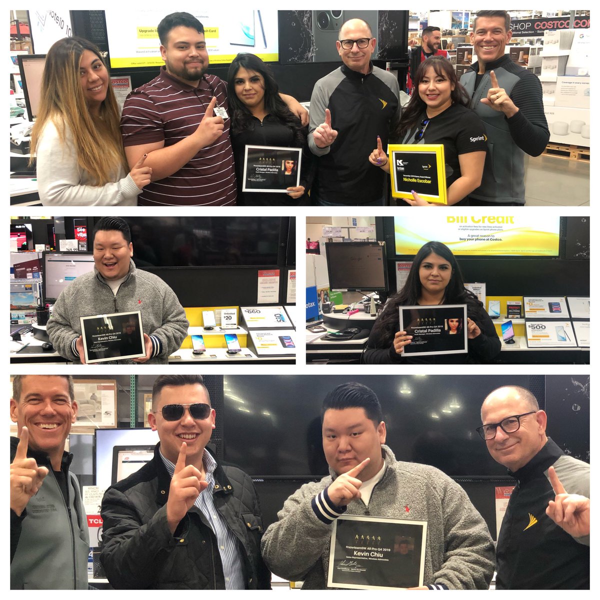 5GKennyG's tweet photo. Congratulations to Cristal Padilla, Pacoima & Kevin Chui, Monterrey Park Costco for being Q4 All Pro (upper 1 %er) #nowtesmSW #TeamSurfnTurf @tracySprint @kkwestisbest @mmcmahon09 @TLE619 @NRSPG_ESeaton @Dawnmccarter11 @lefebvre_jim @RobertoSprintSW @SprintChrisAZ @goldnarches https://t.co/mOjlDta60v