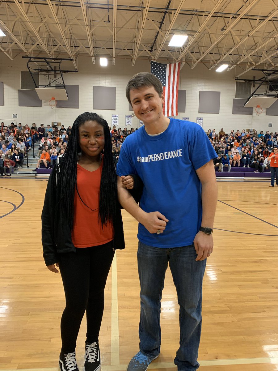 RCEMiddle's tweet photo. Since our Girls’ 8th Grade Night was #RainedOut☔️ ... we recognized the 8th grade basketball players and cheerleaders at today’s #HuddleRally💜 #teamRCE🐾 #RCEhoops🏀 #loveourteachers💕 https://t.co/qItq8EOp3Z