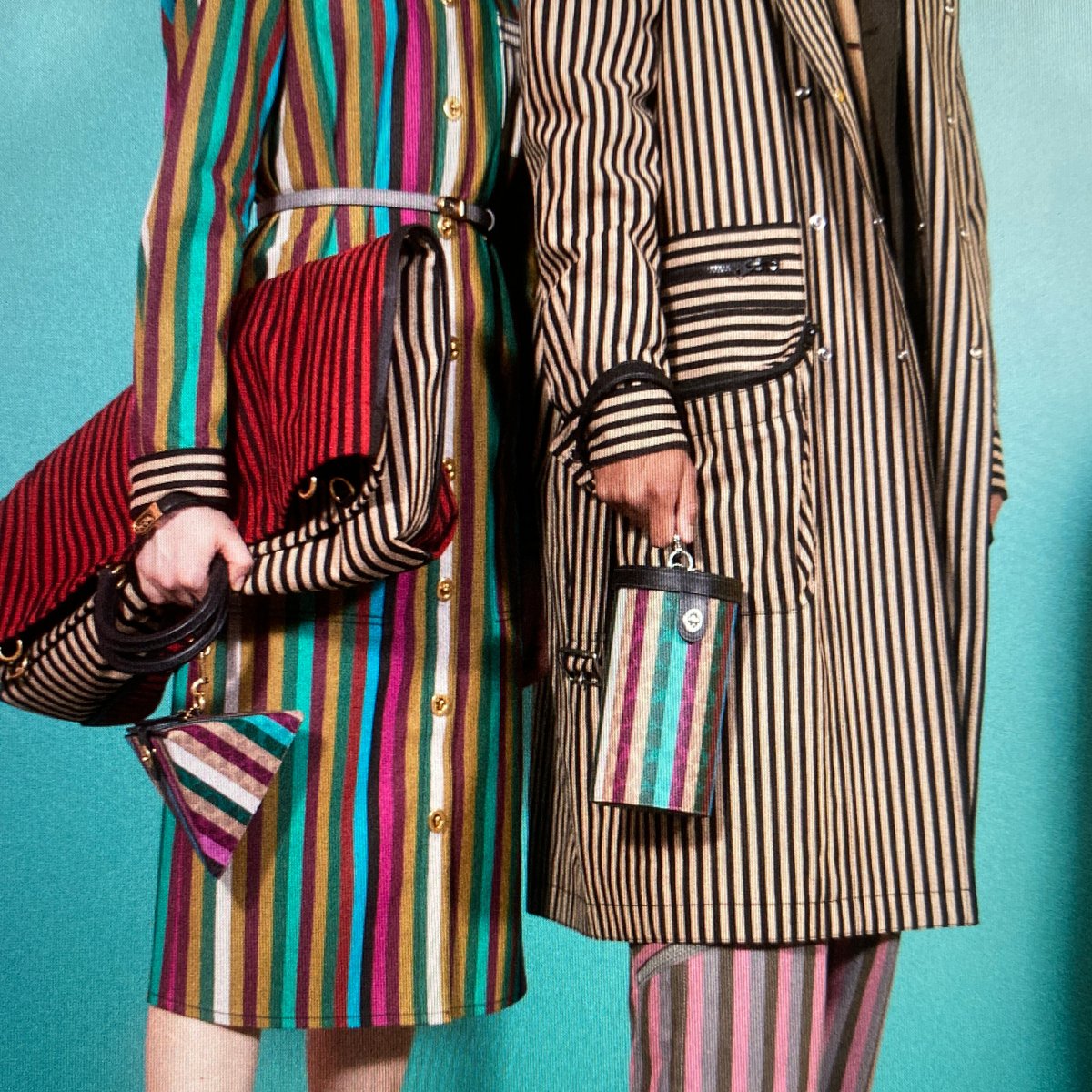Coach's tweet photo. A look to stripe right on. Re-energized for the #CoachFW20 collection, our archival Legacy Stripe comes out to play. #CoachNY #NYFW https://t.co/rgii40yuK9