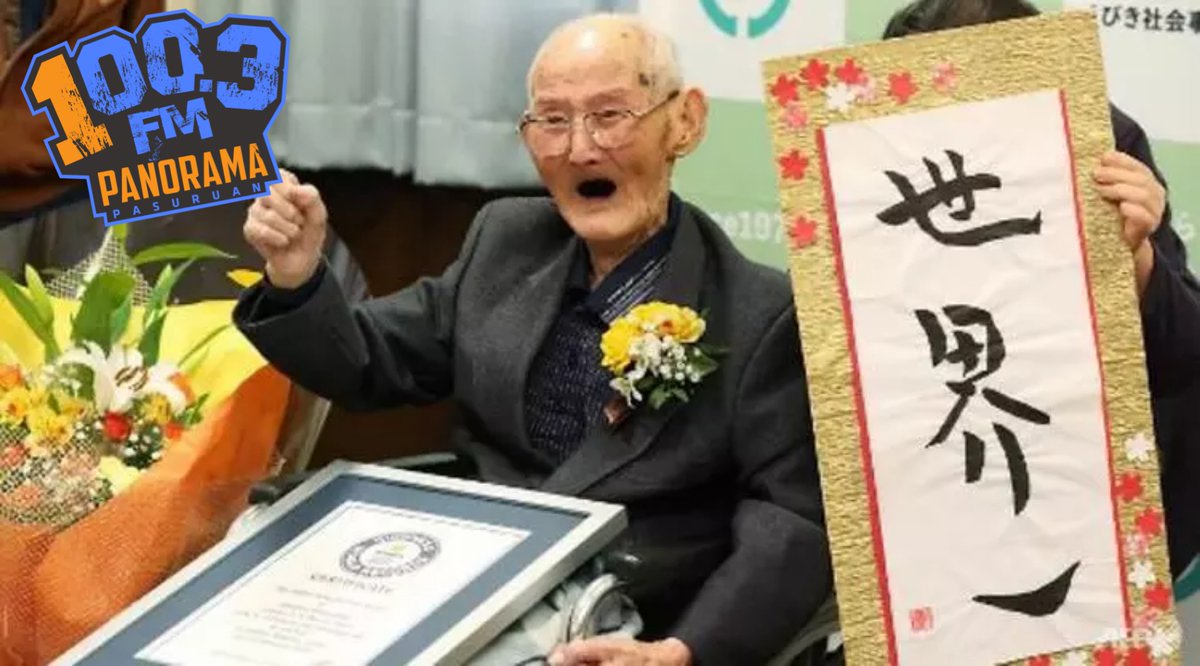 Chitetsu Watanabe, yang lahir pada 5 Maret 1907 di Niigata, utara Tokyo, secara resmi diberi gelar sebagai pria tertua di dunia.

Sumber: Liputan6.com

Staytuned di #PanoramaPagi bersama Moya😚