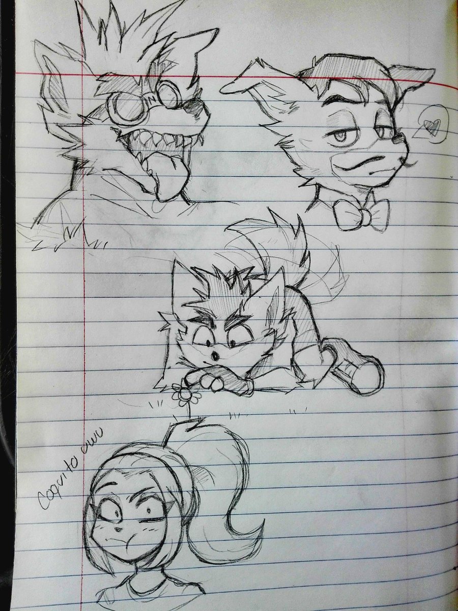 Sometimes I like to draw during class, here some doodles. I also love drawing the characters with my style~ ✨

#CrashBandicoot #CrashTeamRacingNitroFueled 