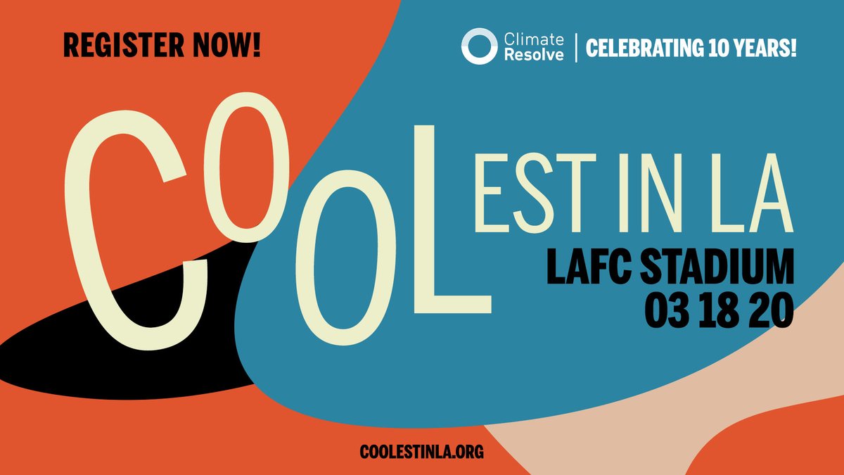 ClimateResolve's tweet photo. Have you heard? Registration for this yearโs #CoolestInLA gala is open! โ๏ธ Get your tickets and come celebrate 10 years of Climate Resolve with us and many other influential Angelenos! https://t.co/KV8cTf5PuF