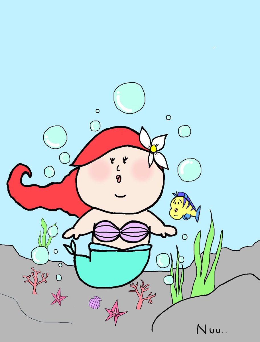 Nuu San リトルマーメイド 人魚 魚 海 深海 イラスト イラスト好きな人と繋がりたい ゆるポチャ ゆるい