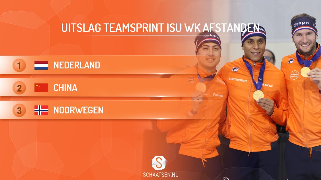 schaatsennl's tweet photo. Na een diskwalificatie voor Canada pakken Dai Dai N'tab, Kai Verbij en Thomas Krol het goud op de teamsprint. De mannen prolongeren daarmee eveneens de wereldtitel.
#SpeedSkating #WorldSpeed #schaatsen https://t.co/fVuxS9HvoD