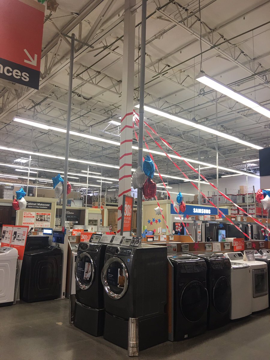 LucindaSweetBee's tweet photo. Bringing the appliance sale to life! Nothing like a little color to brighten things up! 
@BobMisner2 @JessicaR_THD @SteveJo97287607 
#d66rocks #0404rocks #presidentsday https://t.co/2NjdoKT4Hr