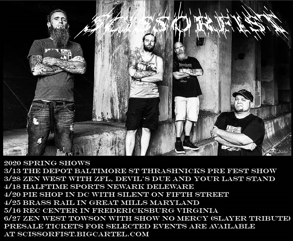 BigMattFischer's tweet photo. Hey my band Scissorfist has a bunch of shows coming up this spring, would be fantastic if you could come see us. Go follow us @Scissorfist666 and check us out on all the streaming outlets. Merch and tickets at https://t.co/WqoK3il36U https://t.co/HBDdAjIMpB