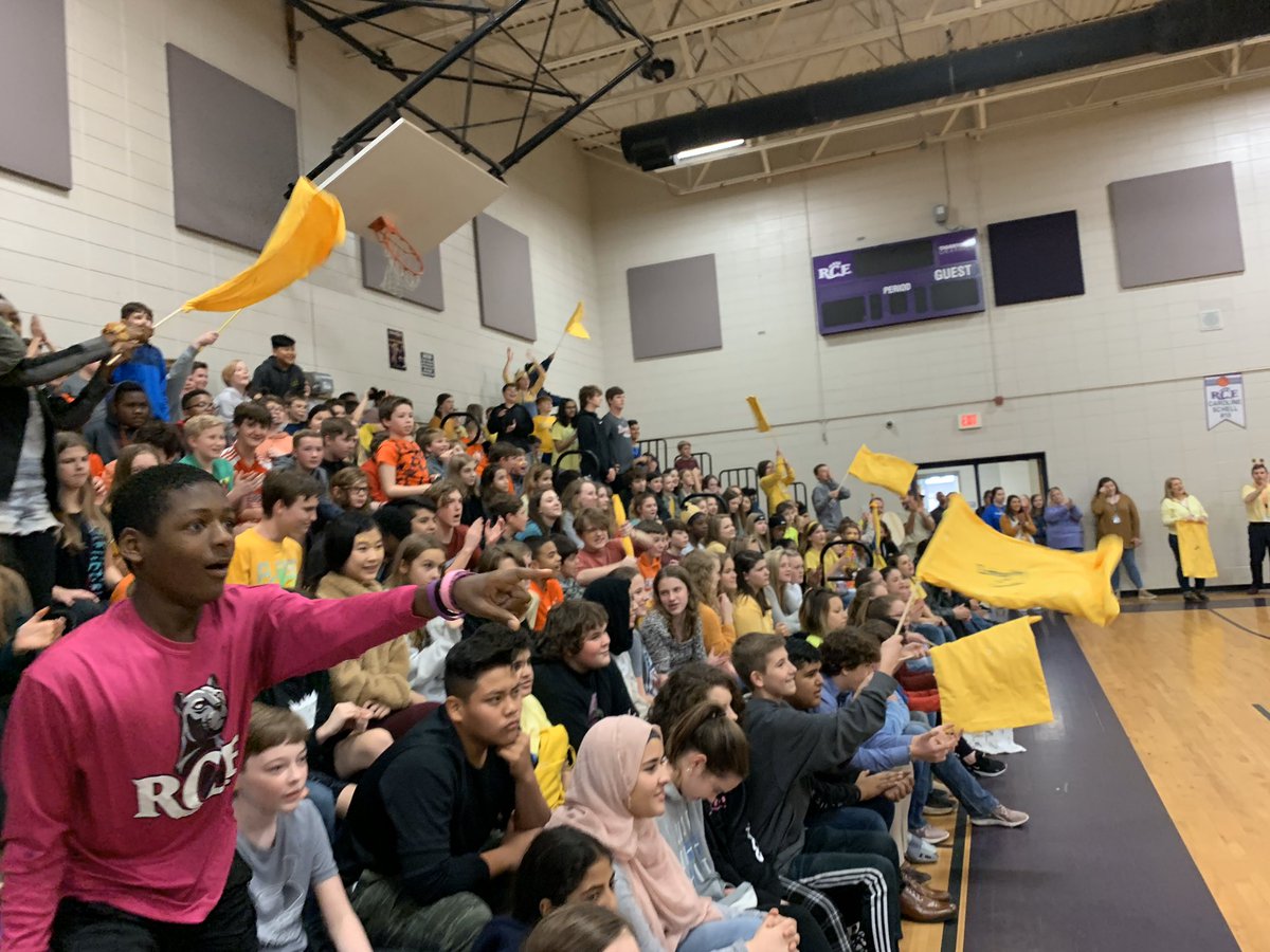 RCEMiddle's tweet photo. Excited for today’s #HuddleRally💜 #teamRCE🐾 #ourschoolrocks🤘 https://t.co/3yGwT9Wxi3