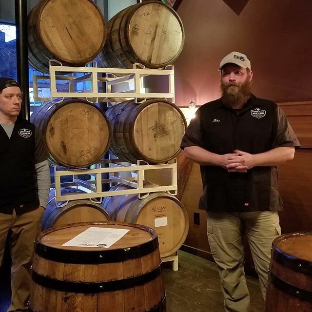 beerploma's tweet photo. @beaubiwankenobi_79 is getting a preview of the @townhallbrewery #barrelagedweek https://t.co/AbMKjCJA4M