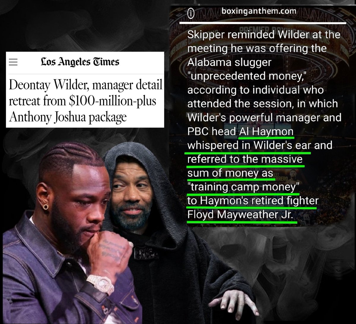 5yrs later & #AlHaymon's still mind melting the #PBC stable with promises of #MayweatherPacquiao money.. 
he must leave out the fact it was Arum who took both Floyd & Manny from prospects to PPV status & its cost Broner & now #Wilder tens of millions of dollars.! #boxing