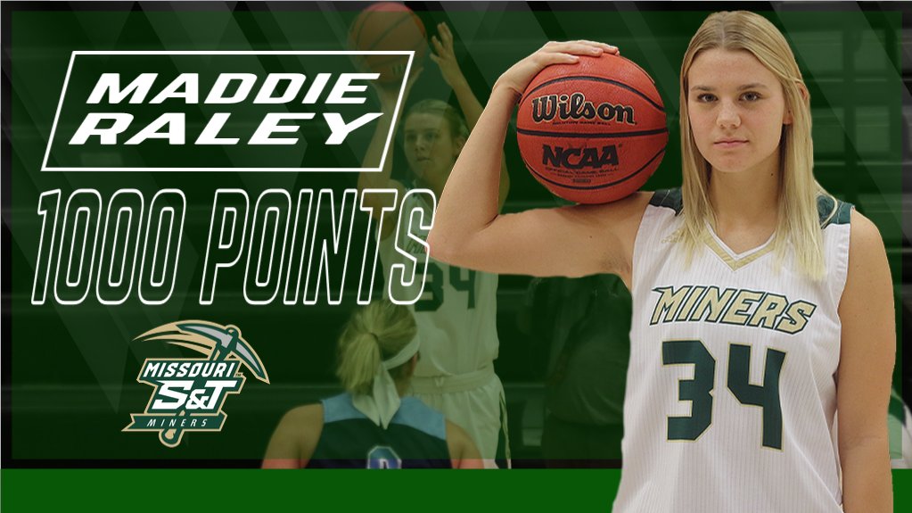 THERE IT IS! With her three-pointer with 3:57 left in the fourth quarter, Maddie Raley hit 1,000 points as a Miner! #MinerPride