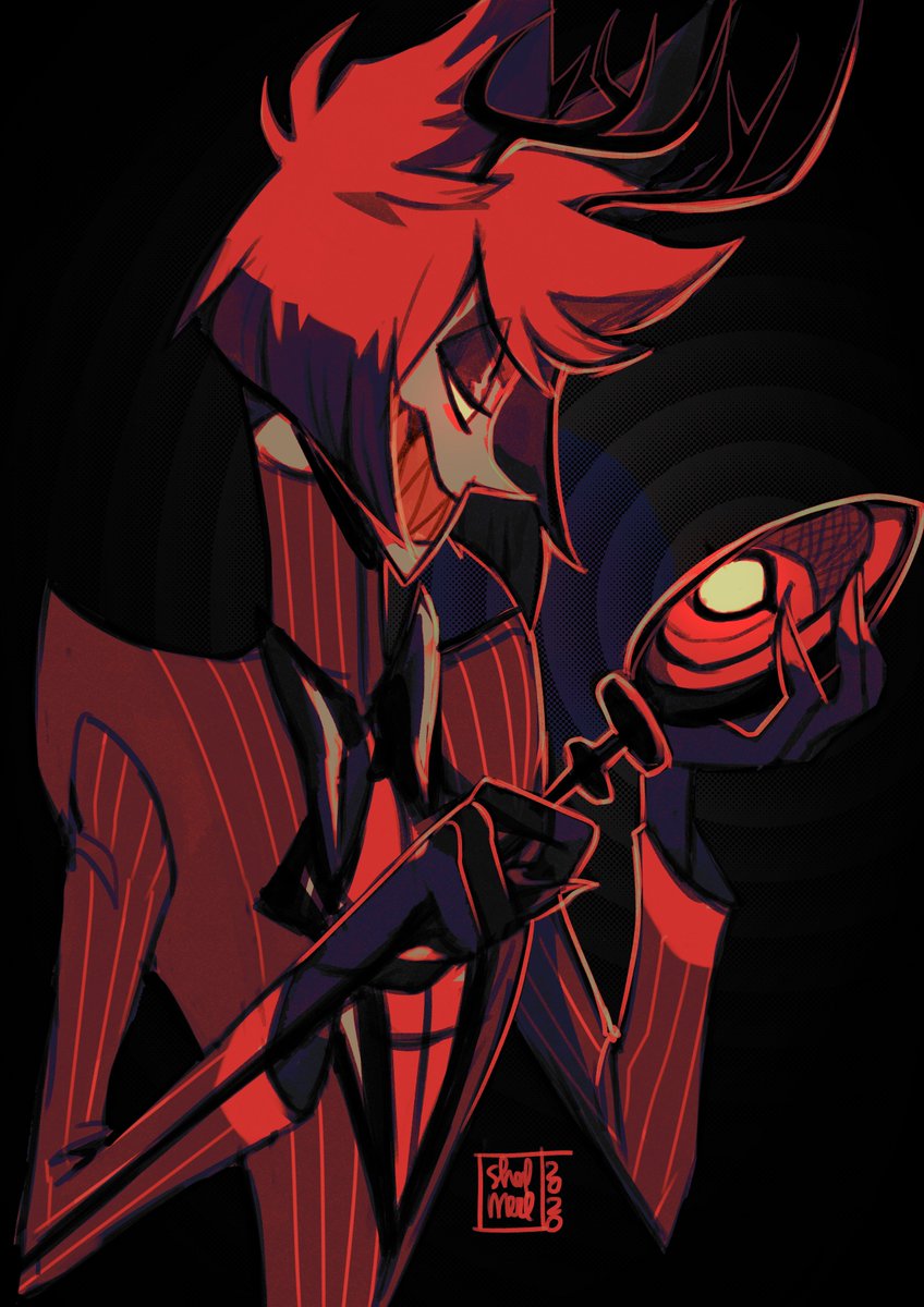 sherl_merl's tweet photo. I really missed drawing him ;-;💖 #HazbinHotel #HazbinHotelalastor https://t.co/Jf6OYX0ZZu