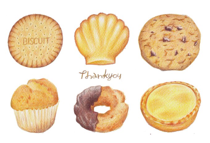 お菓子絵のtwitterイラスト検索結果