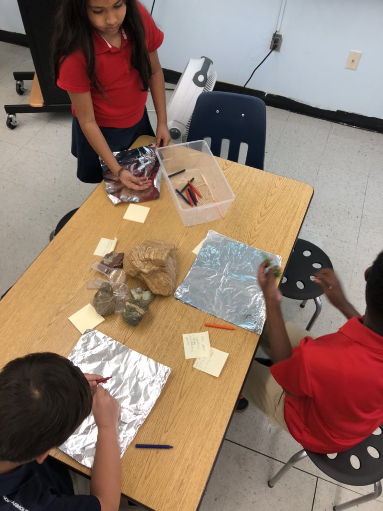 Ms. Batista’s students were creating three different types of rock in their science lab today.   Sediment, force and heat were emphasized <a href="/HillsboroughSch/">Hillsborough Schools</a> <a href="/SDHCMagnet/">HCPS Magnet Schools and Programs</a> <a href="/PTSARolandPark/">Roland Park PTSA</a> <a href="/HCPSArea1/">HCPS Area 1</a>