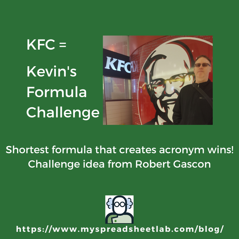 Dynamic Arrays have changed this #Excel challenge  myspreadsheetlab.com/kevins-formula… <a href="/msexcel/">Microsoft Excel</a> @excelisfun <a href="/kfc/">KFC</a>