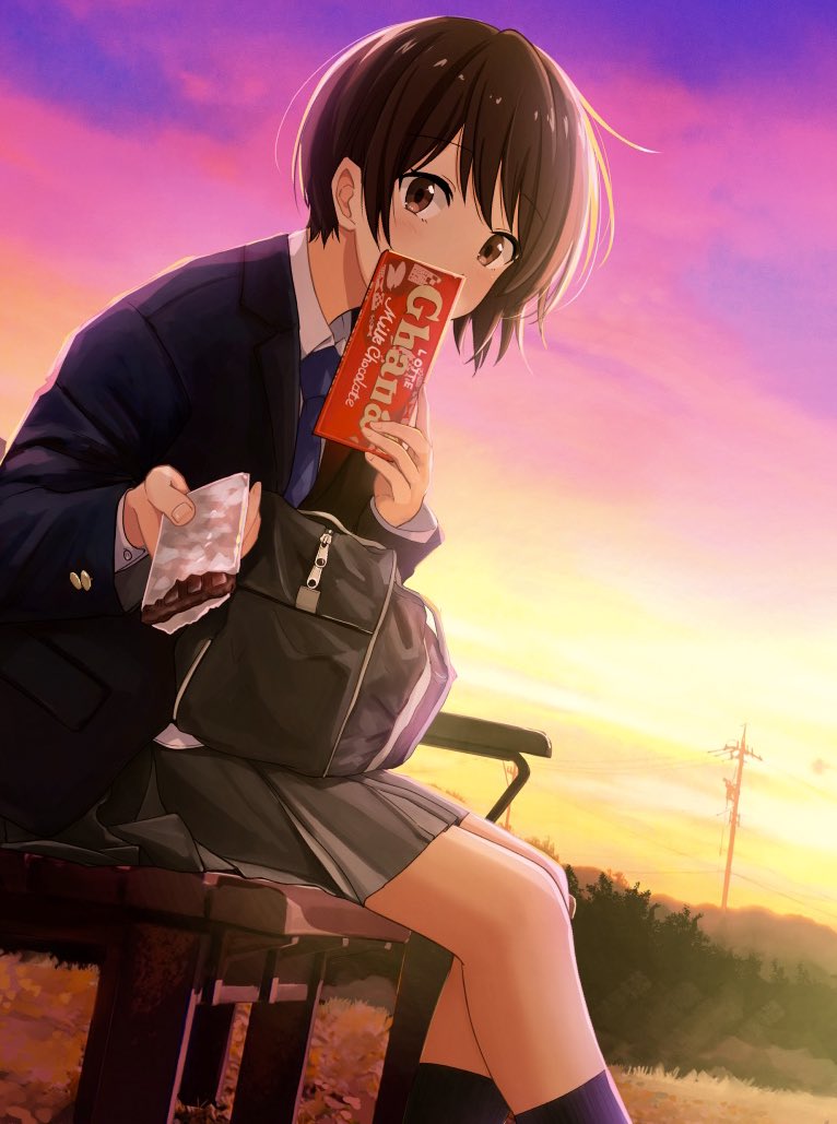 ガーナチョコレート 公式 在 Twitter 上 イラストレーターのさけハラスさん Hunwaritoast が夕暮れをバックにチョコを手渡す 女の子のオリジナルイラストを描いてくれました ロッテ ガーナ ピンクバレンタイン Twitter