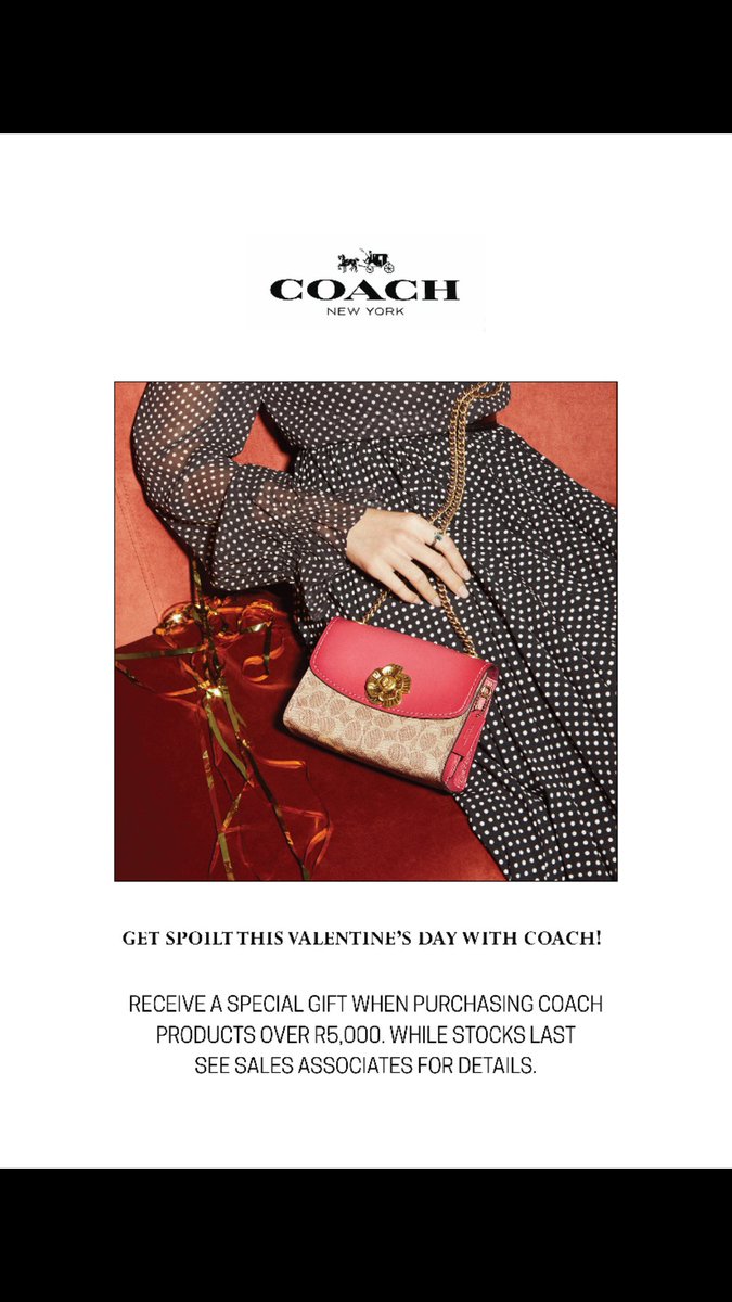 TheSurteeGroup's tweet photo. Valentine's day spoils at your nearest #CoachNY store SA! @SandtonCity @VandAWaterfront https://t.co/4AUBmOmmSj