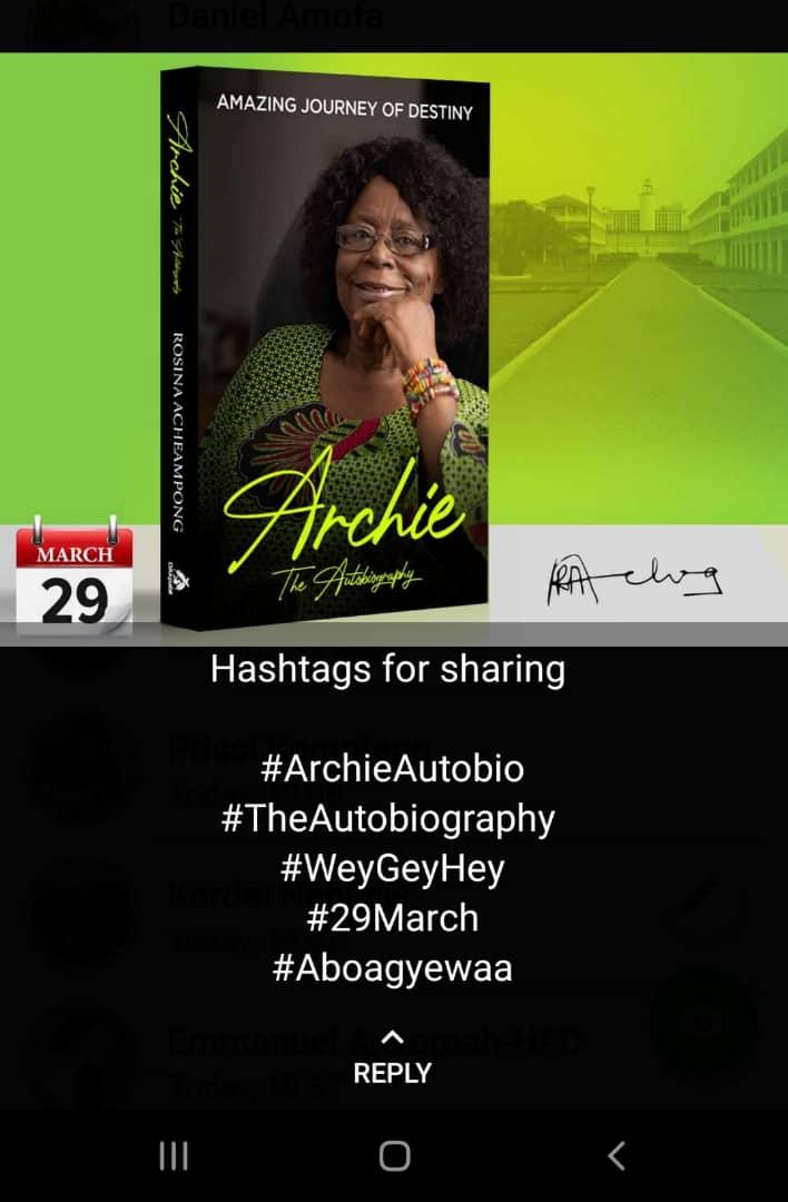 adwoaserwa's tweet photo. #ArchieAutobio
One of the greatest women who has lived. She has touched the lives of 100s of women in many sectors. Well done Mrs. Rosina Acheampong. https://t.co/OmrXJ6spsQ