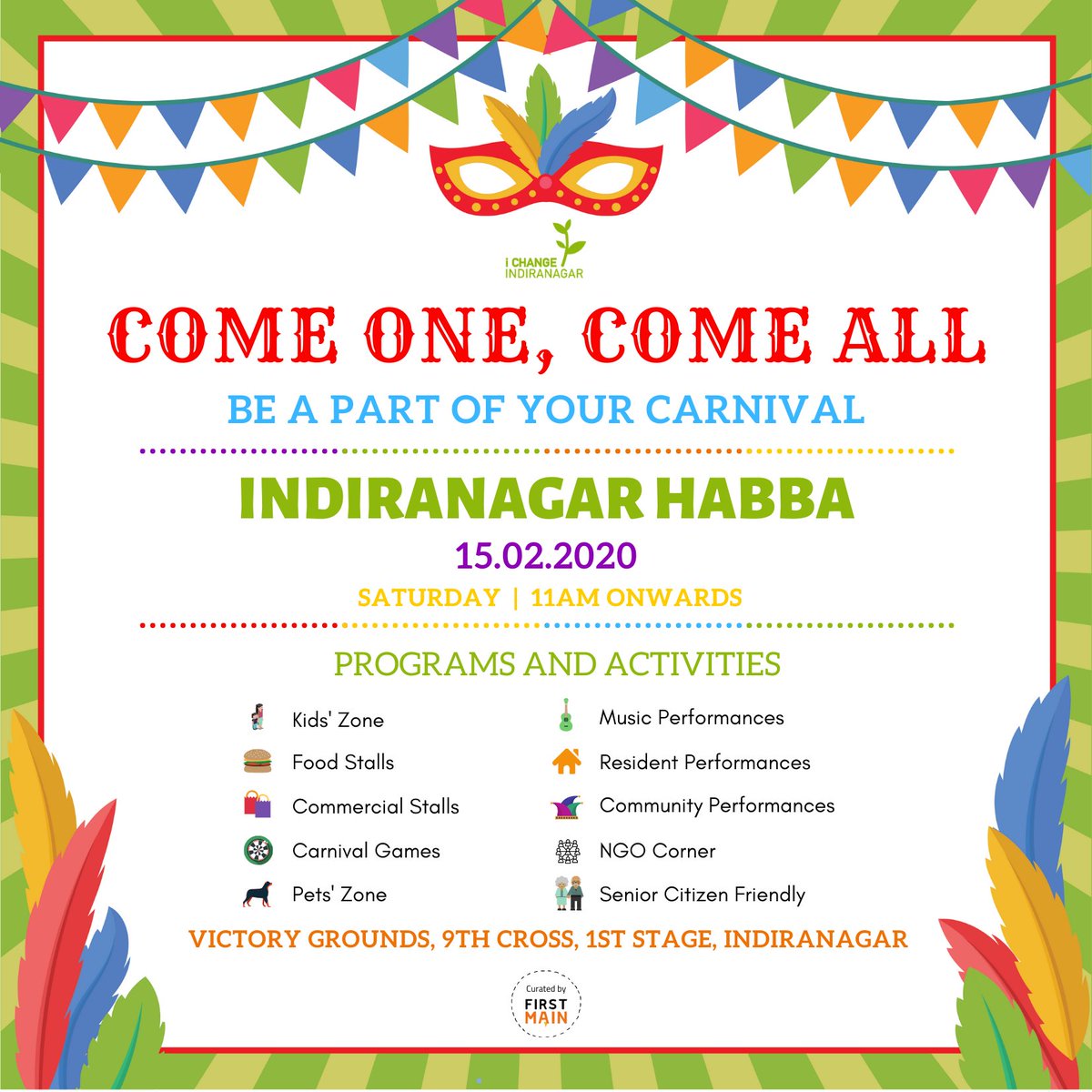icindngr's tweet photo. We, the residents of Indiranagar are organising a carnival for you on the 15th of February!
Stay tuned for more details
#Indiranagar #indiranagar #whatsupbangalore #whatshotbangalore #bengaluru #bengaluruweekends #carnival #residents #bengalurucitizens https://t.co/OSRr1mrUoG