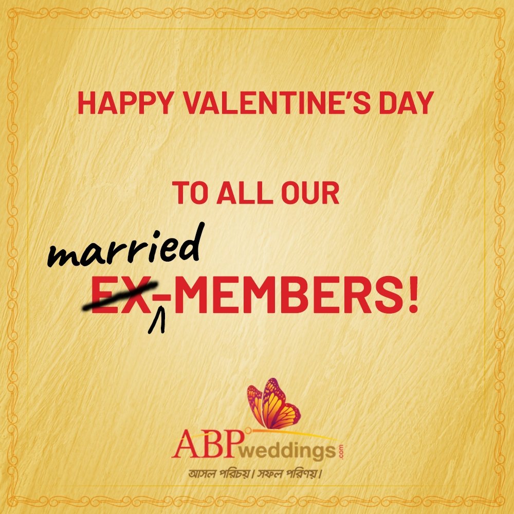 abpweddings's tweet photo. তাদের সবাইকে জানাই #ValentinesDay -র শুভেচ্ছা, যাদের জীবনে আমরা বসন্ত এনে দিতে পেরেছি! ❤☺
#ABPweddings https://t.co/bW7B8tgVBV