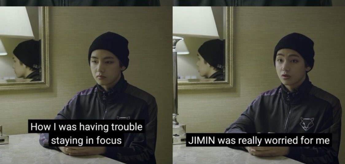 “i wasn’t too keen on letting my stress show, then for the first time when i was alone with jimin, i let it all out”
