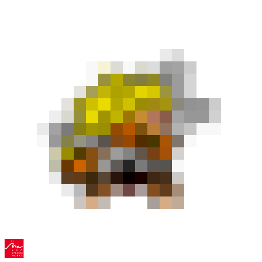 アークシステムワークス公式ツイッター モザイククイズ アークシステムワークスのキャラクターをクイズ形式でご紹介 本日はこの方です 誰だかわかりますか ヒント 趣味はマイ辞書の編集 答えは今日の夜に投稿致します ドット絵 モザイク
