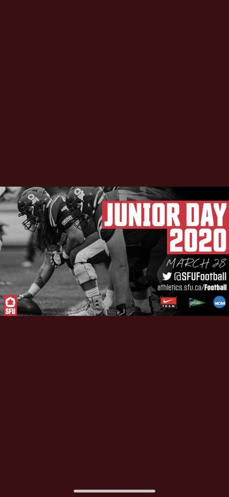 Big thanks to <a href="/CoachTSummers/">Taylor Summers</a> for the invite to <a href="/SFUFootball/">SFU Football</a> junior day #SFU 🍁