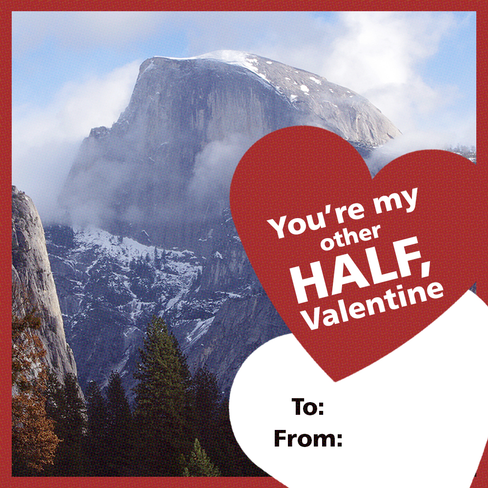 YosemiteNPS's tweet photo. Uh oh, is it the 14th already? Don't worry, we have you covered with some cheesy Yosemite valentines for the park-lovers in your life! https://t.co/WBZGqtzRWx