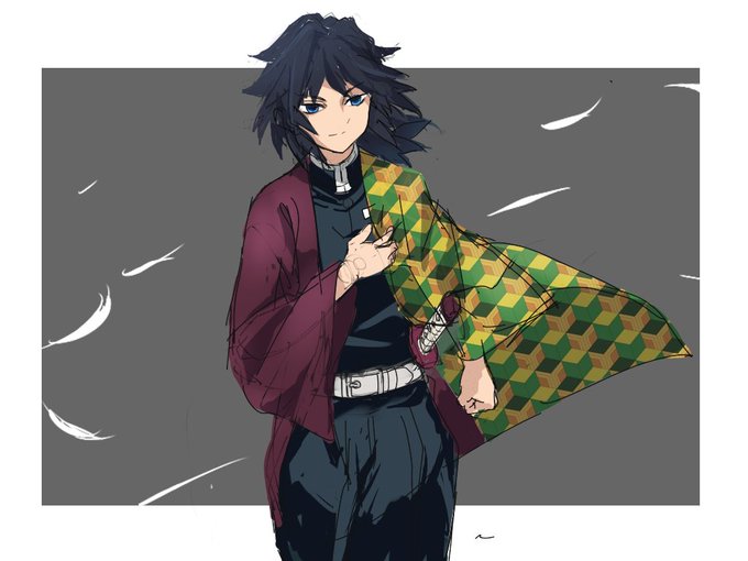 TMもっけい@草むしり検定2級さんがTwitterに投稿した冨岡義勇(鬼滅の刃)のイラスト。