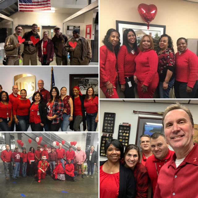 Some #ProudUPSers wore their red today to raise awareness for heart health. Even those in their browns showed their support. A huge #UPSerShoutOut to southatlupsers, floridaupsers midsouthupsers, CACH & Collins Occ Heath team for representing. You guys... bit.ly/3bGVIYD