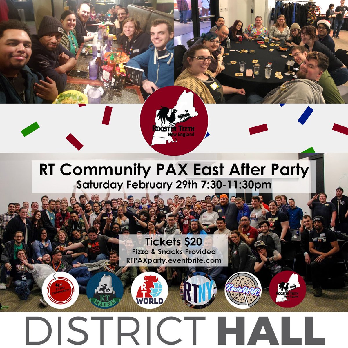 RTW_Community's tweet photo. PAX East is coming up at the end of February and RT World along with @RT_NewEngland and lots of other groups are throwing a #PAXEast After Party! And there are still lots of tickets available. Get yours now right here: https://t.co/Mgcbef268F  #paxeast2020 https://t.co/U3Dqs3mLAM