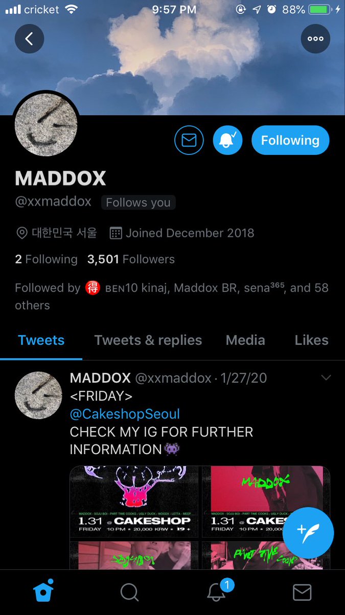 february 13 2020maddox changed his bio to musician and uses an emoji i can’t see 