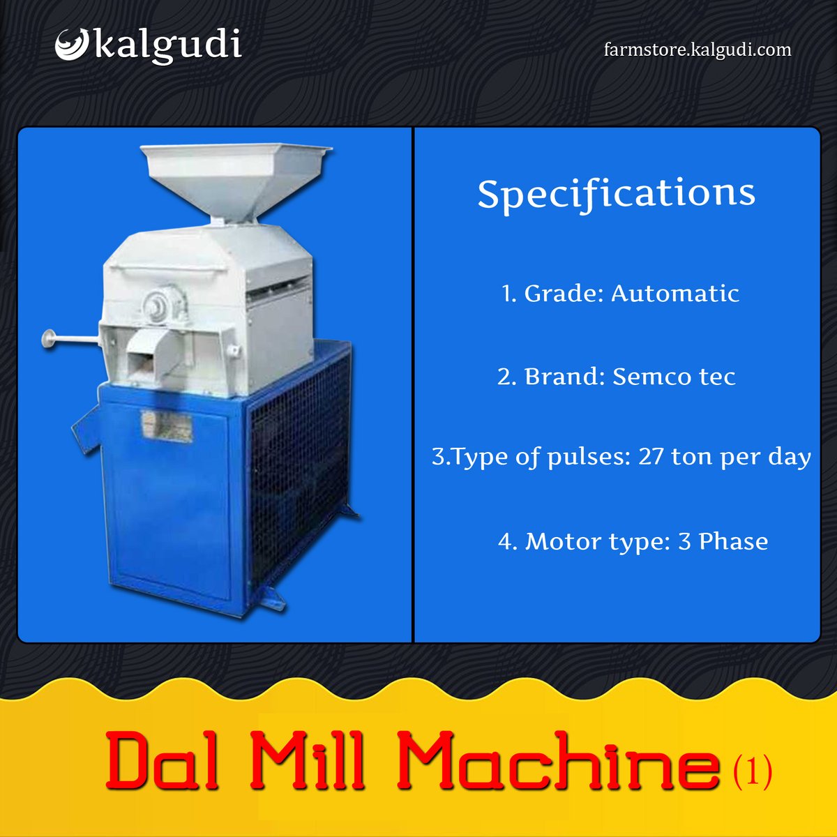 kalgudiapp's tweet photo. Dal Mill Machine
https://t.co/uwAYIzVEMh
Specifications:
1. Grade: Automatic
2. Brand: Semco tec
3. Type of pulses: 27 ton per day
4. Motor type: 3 Phase
#NABARD #Farmer #Agriculture #FPOs #Farming #Agribusiness #Farmmachinery #Kisan #Agritech #Farmers #India #FarmerStore https://t.co/jf67mRiX06