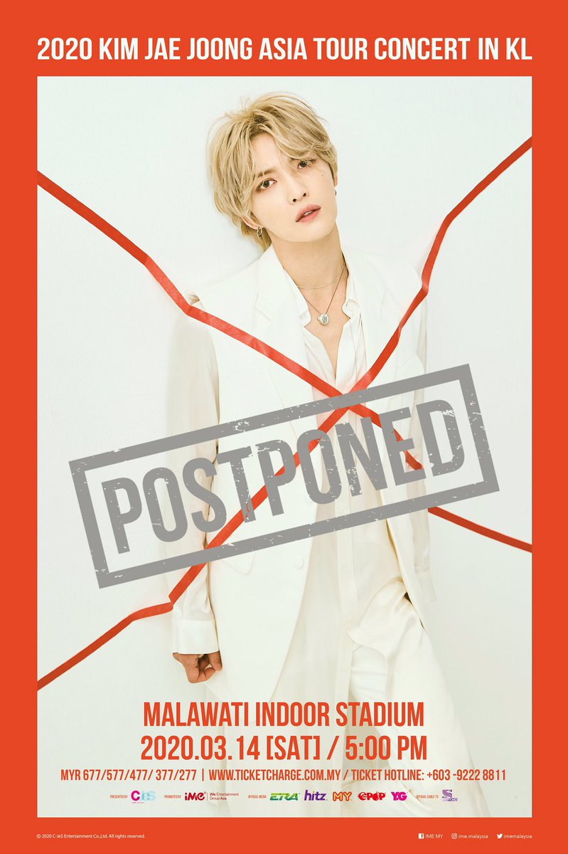 imemalaysia's tweet image. 2020 KIM JAE JOONG ASIA TOUR CONCERT IN KUALA LUMPUR

CONCERT POSTPONEMENT NOTICE

#iMe #iMeMY #kimjaejoonginkl #kimjaejoong2020 #asiatour #kualalumpur #金在中 #iMe娱乐集团