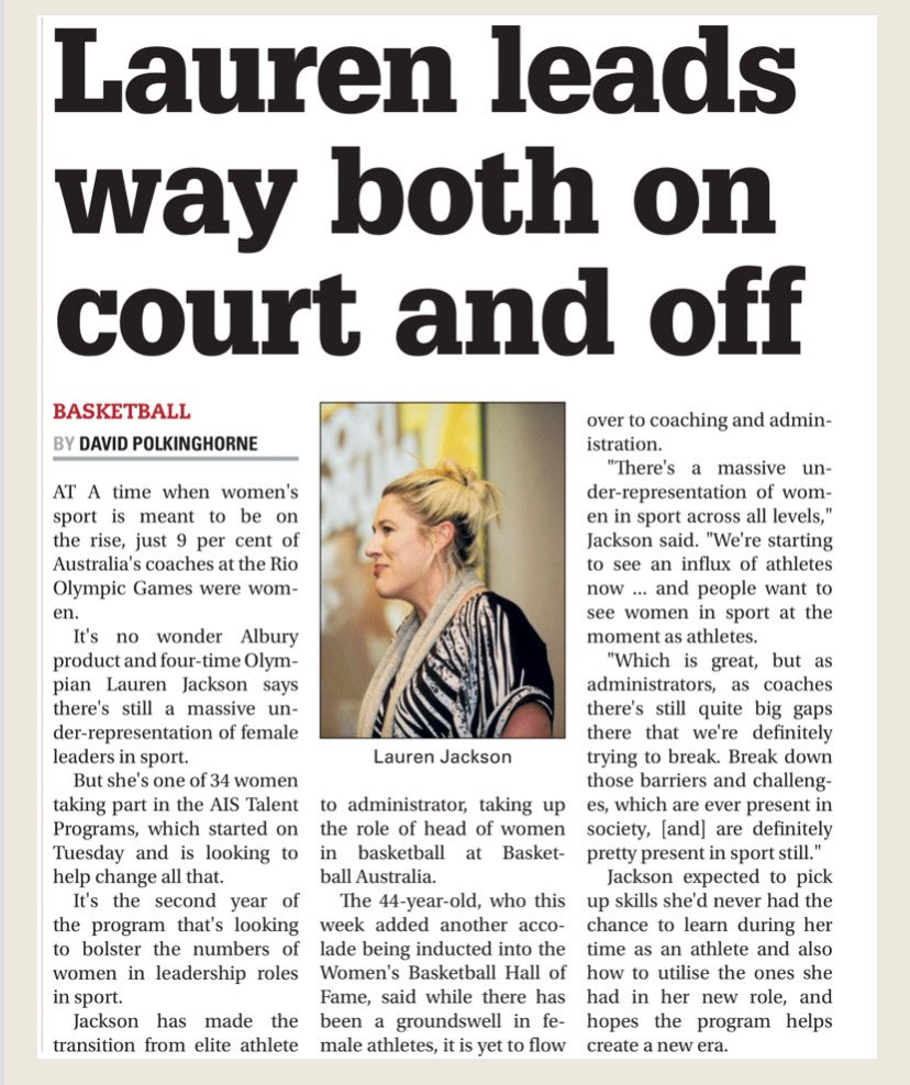theAIS's tweet photo. @laurenej15 committed to breaking down barriers as she undertakes the 2020 #AISTalentProgram 👊🏽 Thanks for the write up @Super_Couch https://t.co/iuHQrrZAIu