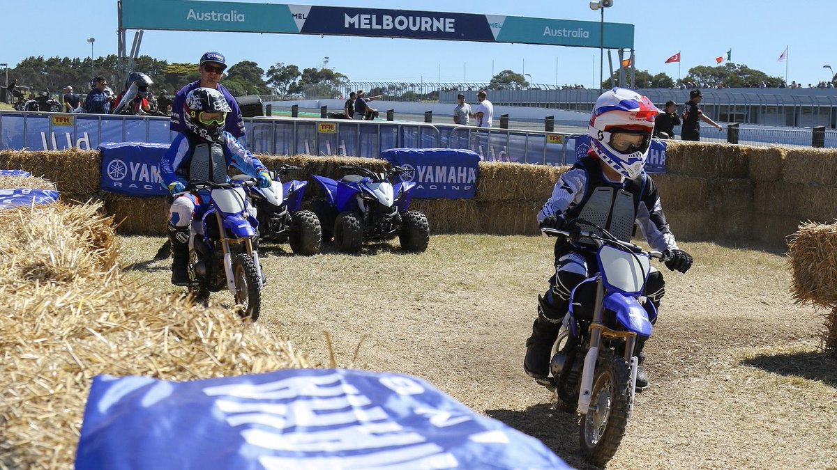 PICircuit's tweet photo. Head to the #YamahaMotorAUS #bLUcRU truck with the kids during #AusWorldSBK weekend so they can test ride the #Yamaha PW50, TT-R50 fun bikes, or the YFZ50 fun ATV four wheeler!!
All the safety gear is provided and there will be professional coaches from the #OatesMX team https://t.co/m4zP6ZEkBc