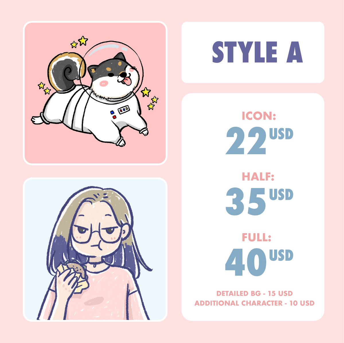 Helows! Angel here! 
I'm a fashion graphic designer, cat lover and undeniably a scorpio. ✨

Here are my new commission rates! DM me for more deets!

RTs are greatly appreciated ❤️ 