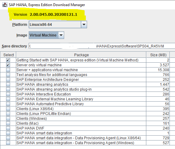 HANA_XSA's tweet photo. New free Version 2.0 SPS 04 Rev 45 of SAP HANA Express Edition available for download (2.00.045.00.20200121.1). Release notes not yet available.

#SAPHXE #HXE #HANAExpress #SPS04 https://t.co/20QlVgpfGe