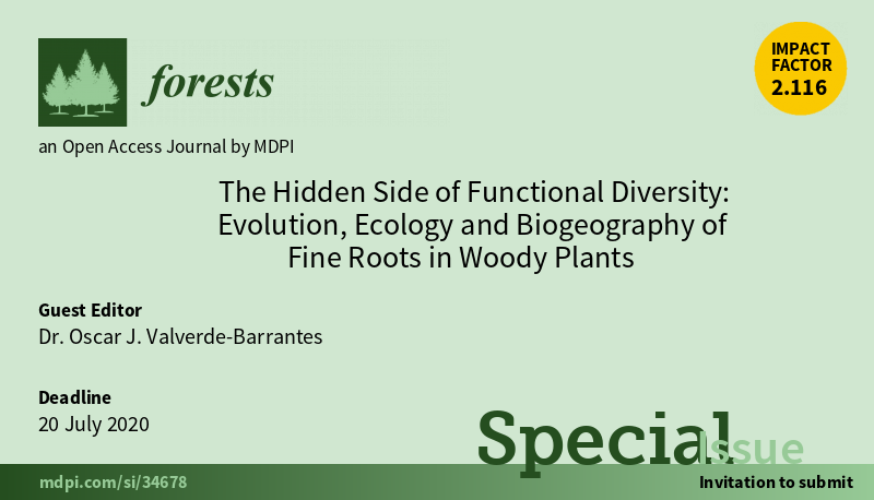 Forests_MDPI's tweet photo. Invitation for submission!!! 🙌🙌🙌 New #mdpiforests Special Issue <The Hidden Side of Functional #Diversity: #Evolution, #Ecology and #Biogeography of Fine #Roots in #Woody Plants> guest edited by Dr. Oscar J. Valverde-Barrantes 🌳🌳🌳 Details at: https://t.co/MWOJmJqo49 https://t.co/k0J75Qg0sx