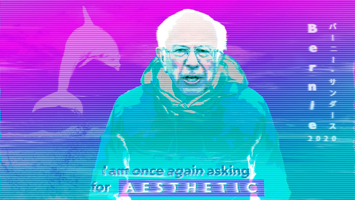 _Anunnery's tweet photo. I am once again asking for
 Ａ Ｅ Ｓ Ｔ Ｈ Ｅ Ｔ Ｉ Ｃ

#BernieWave #vaporwave https://t.co/Bi3KMBUd7u
