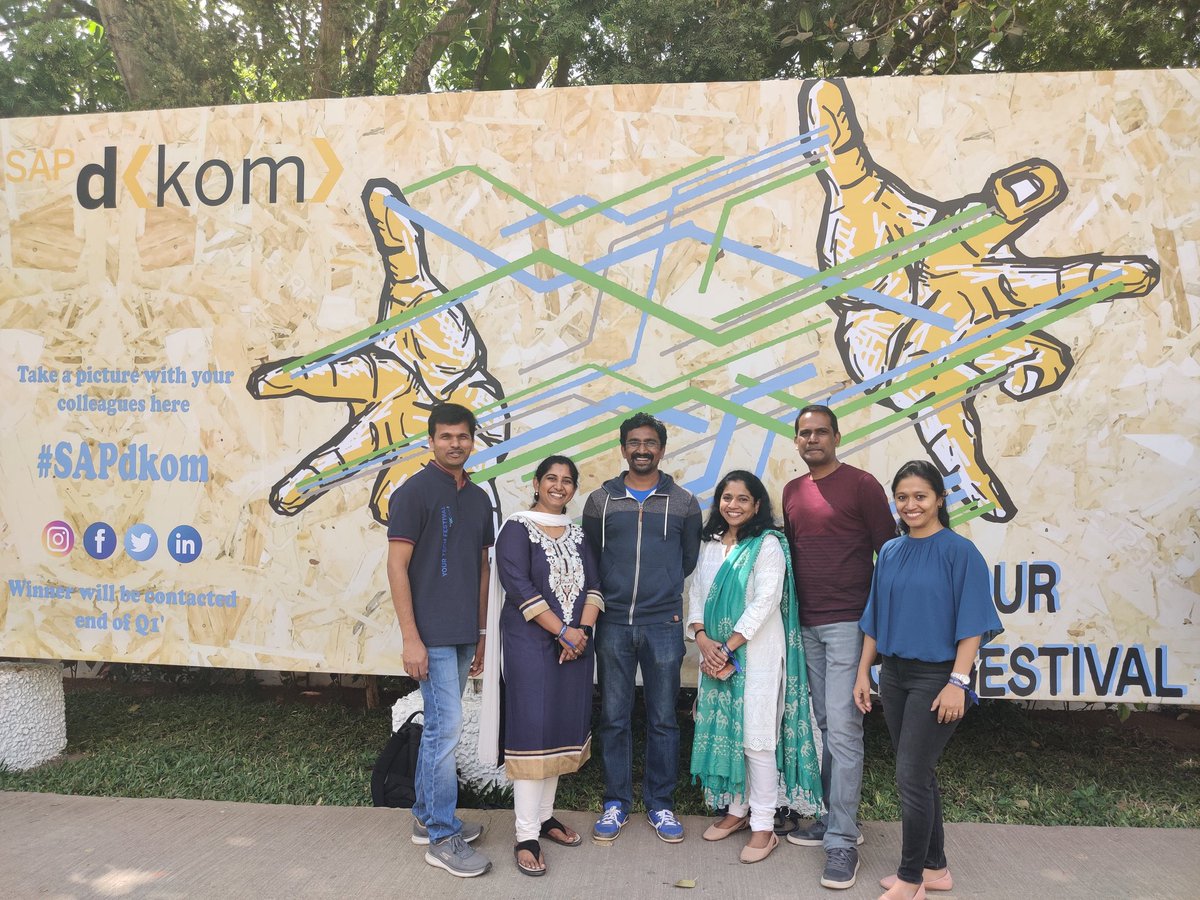 "Together Everyone can Achieve More"
Meet CI/CD experts at #SAPdkom.
<a href="/MohanGud/">Mohan Kumar G</a> 
<a href="/ashwininaikgad/">Ashwini Naik</a> 
<a href="/HamsaGopinath/">hamsaG</a> 
<a href="/MohanapriyaL/">Mohanapriya</a> 
<a href="/astal_in/">Stalin</a>