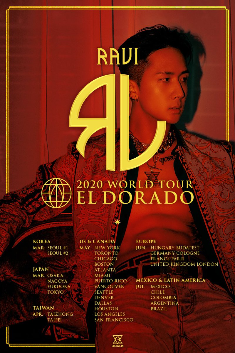 ScheduleVixx's tweet photo. RAVI EL DORADO World Tour Timeline

KOREA
March : 
Seoul 

JAPAN
March:
Osaka
Nagoya
 Fukuoka
Tokyo
APRIL
Taiwan
Taizhong

US and CANADA
May:
Newyork 
Toronto 
Chicago
Boston
 Atlanta 
Miami
Puerto Rico
Vancouver
 Seattle
 Denver 
Houston
 Dallas 
LA 
San Francisco https://t.co/7fOskZFNrJ