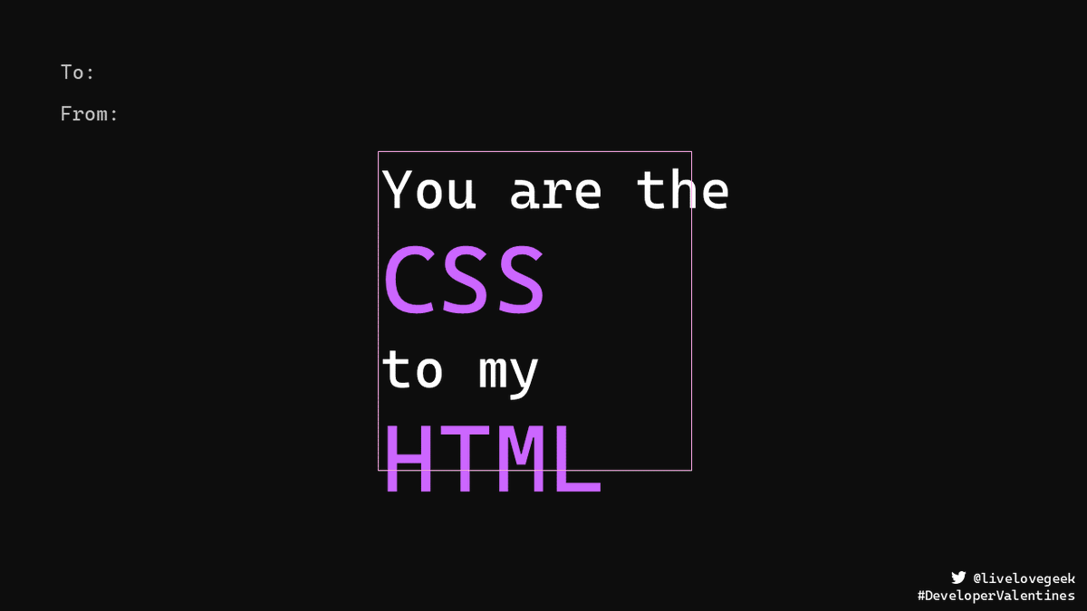 livelovegeek's tweet photo. For my last geeky Valentine today, I had to throw in a subtly anti-Valentine 😂

Happy Friday all, I hope you've gotten a little bit of a chuckle today from my #DeveloperValentines! ♥ https://t.co/pQVHZcTPj8