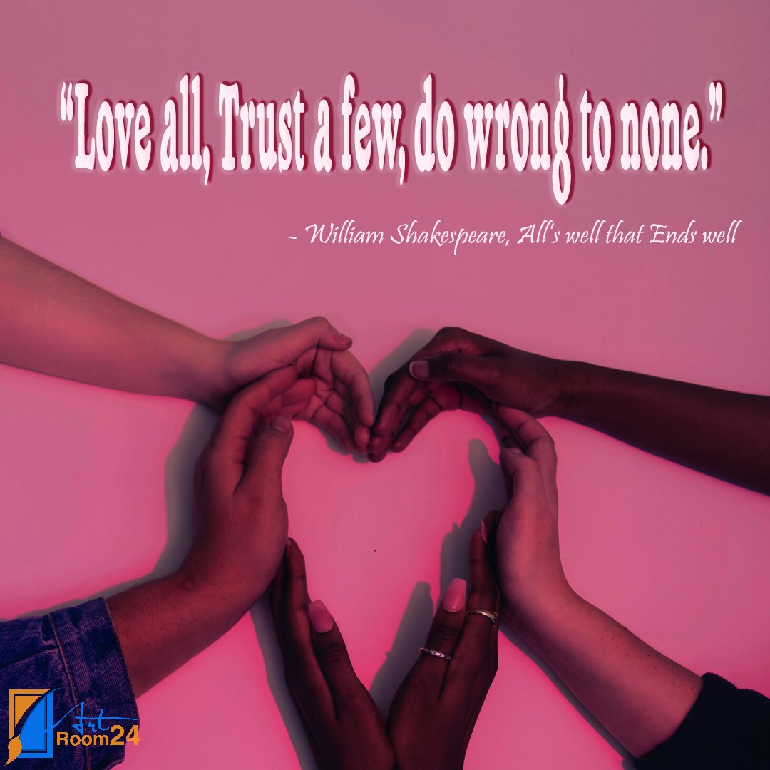 ArtRoom24Online's tweet photo. "Love all, trust a few, Do wrong to none." by William Shakespeare, All's Well that Ends Well.
#artroom24 #artroom24online #artroom24oneweekpromotion #art #artist #gallerist #buildinggallery #contemporart #sellartonlinewithartroom24 #artlovers #artfan #digital #happyvalentinesday https://t.co/eahkwWZ2oA