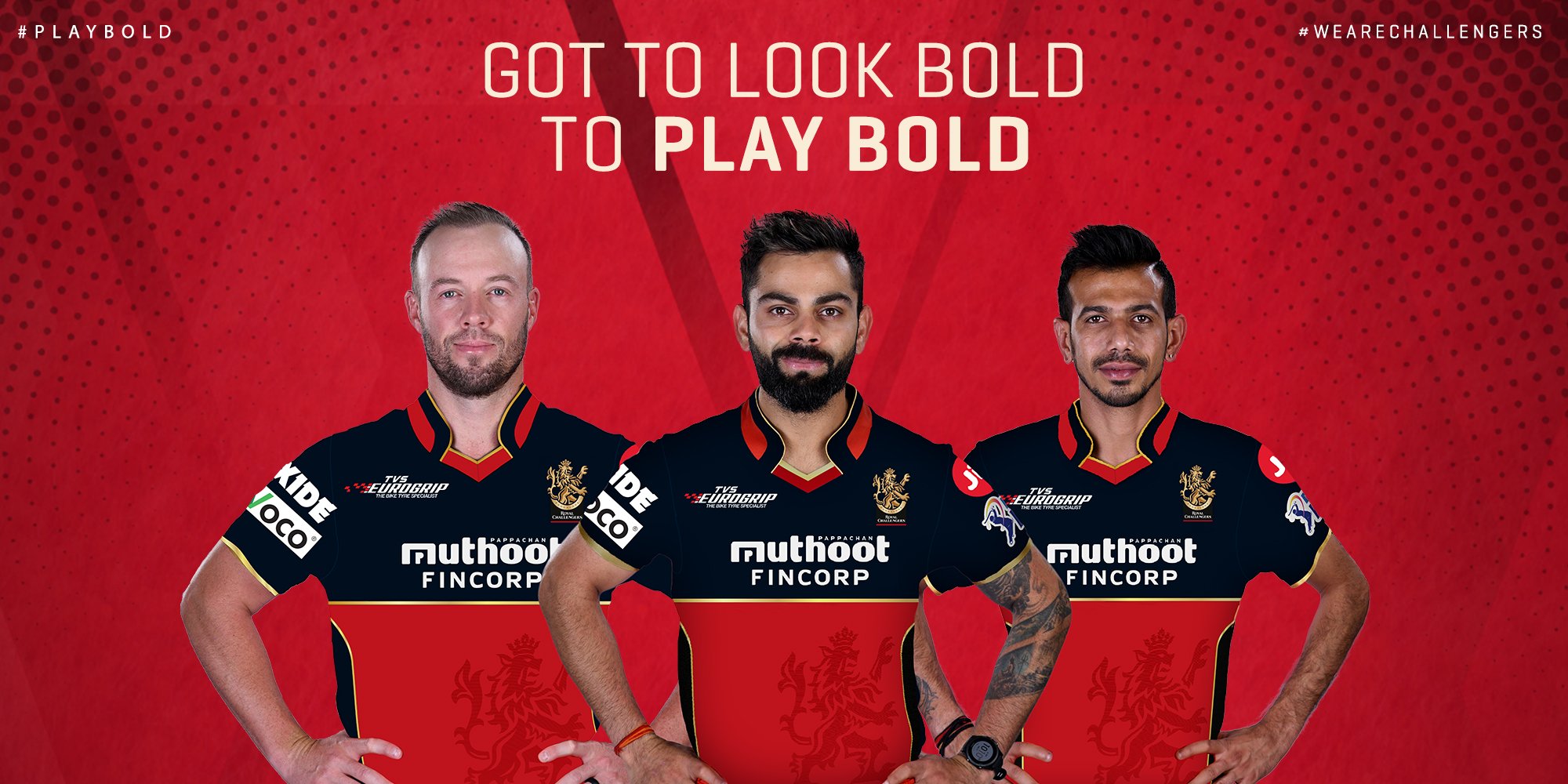 Royal Challengers Bangalore on Twitter: "Presenting to you, the RCB Jersey design for Vivo IPL 2020. We are excited to welcome @MuthootIndia as our title sponsor. #PlayBold #NewDecadeNewRCB… https://t.co/0nMhwZh66X"