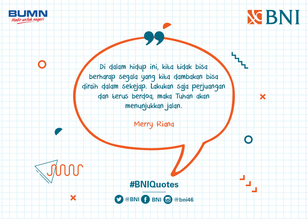 BNI's tweet photo. Selamat menikmati akhir pekan, Tweeps :) #BNIQuotes https://t.co/8oVPdj3gMF