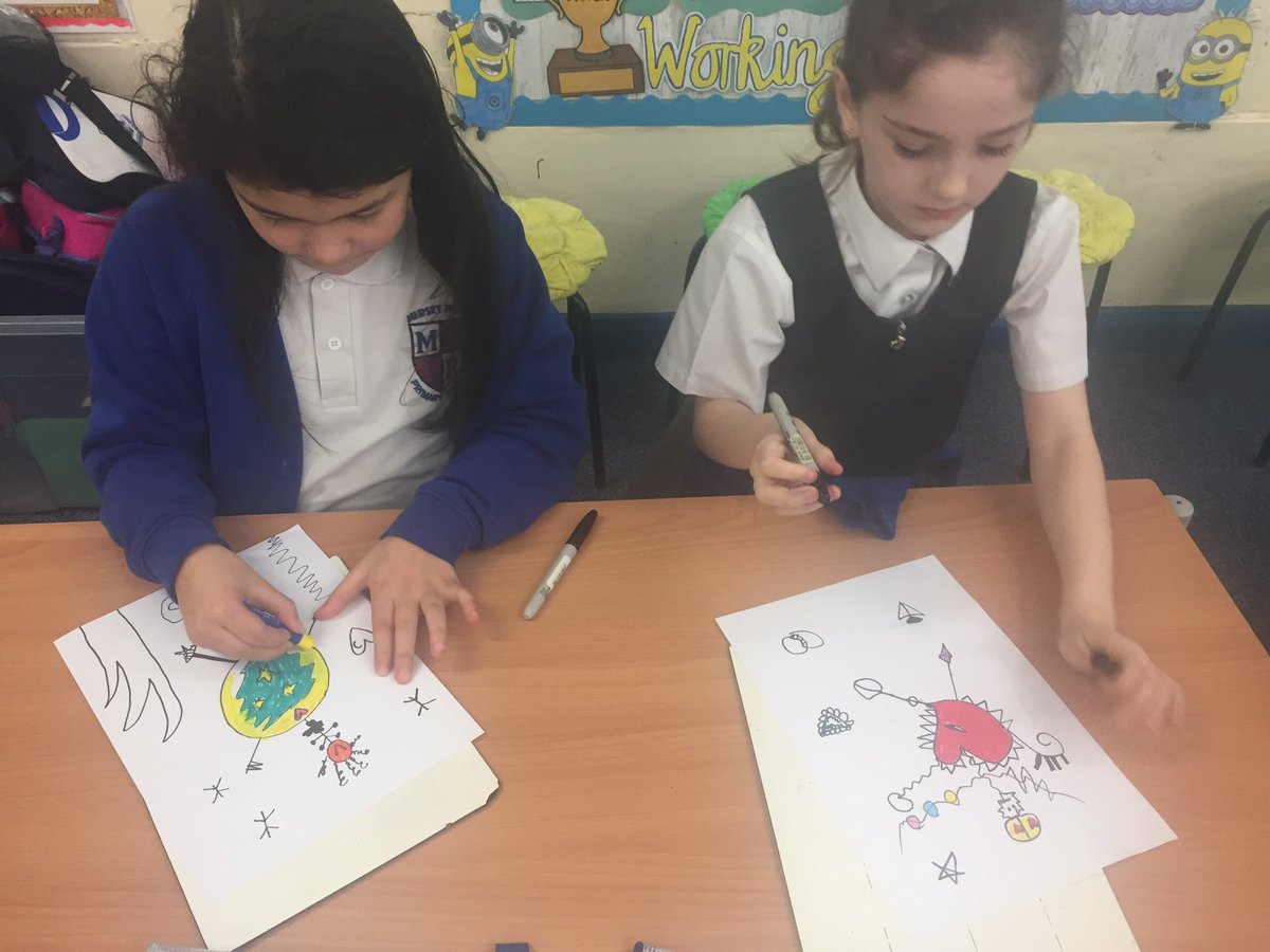 MPPS_Wirral's tweet image. 3L have been creating artwork inspired by Joan Miro #multiculturalweek
