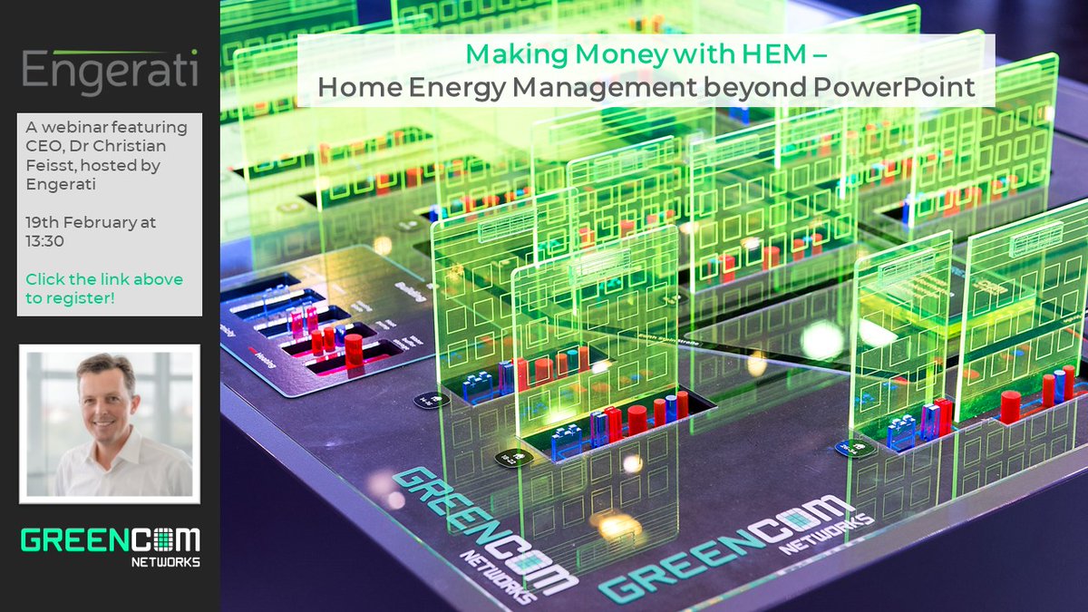 See our model with the green houses + assets? Nice + shiny! But hard to implement in real-life. Also, how do you make money with this future business today? Our CEO, <a href="/feisst/">Christian Feisst</a> will explain on a webinar with <a href="/Engerati/">Engerati</a> on the 19/02 14:30 (CET-time). Register engerati.com/energy-retail/…