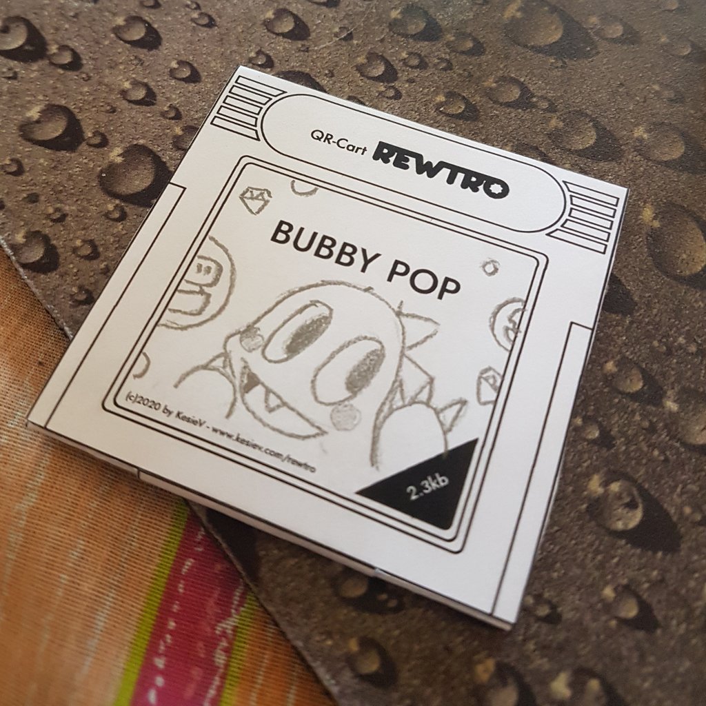 KesieV's tweet photo. Happy #ValentinesDay2020!
Did you know that the 1986 #Taito game #BubbleBobble was intended to be played by couples?
Celebrating my favorite #retrogame #codegolfing a slice of it in a 2.3kb paper #Rewtro #cartridge!
Print:
https://t.co/eOUEfafPhD
Play:
https://t.co/B1SdvF8tyh https://t.co/sJhEwICPzl
